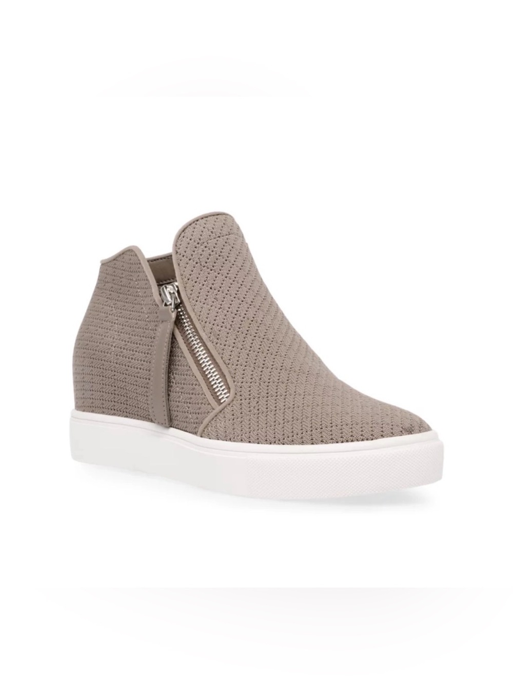 Steve Madden Knit Wedge Sneaker Bootie in Taupe Size 7.5